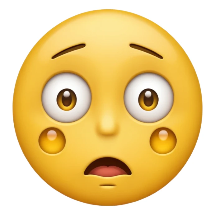 Sad, confused, emoji face not human sticker