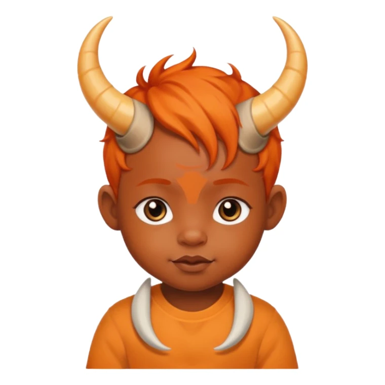 black baby with horns and orange hair sticker