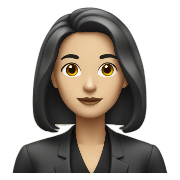 white woman lawyer with black long hair sticker