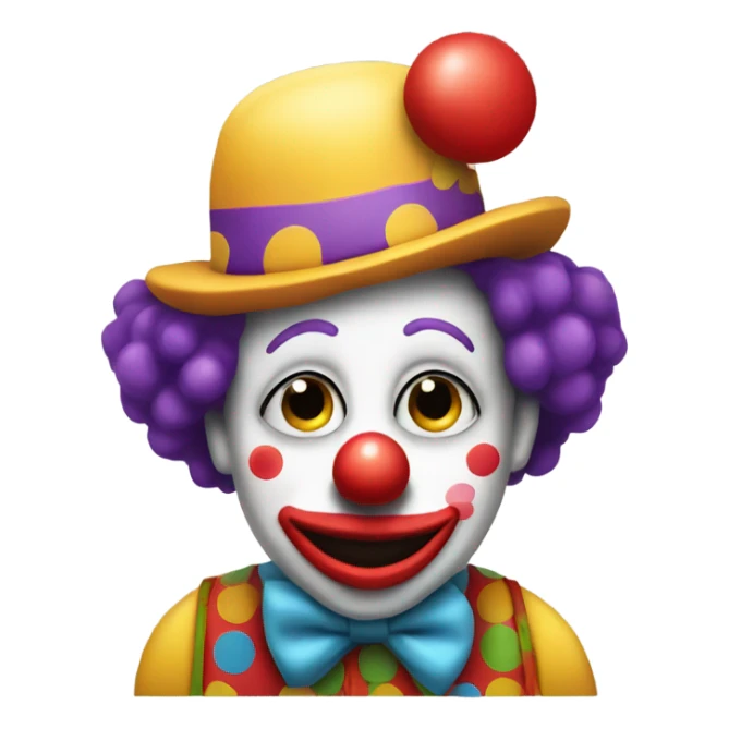 A clown with a hat that says “bubs” sticker
