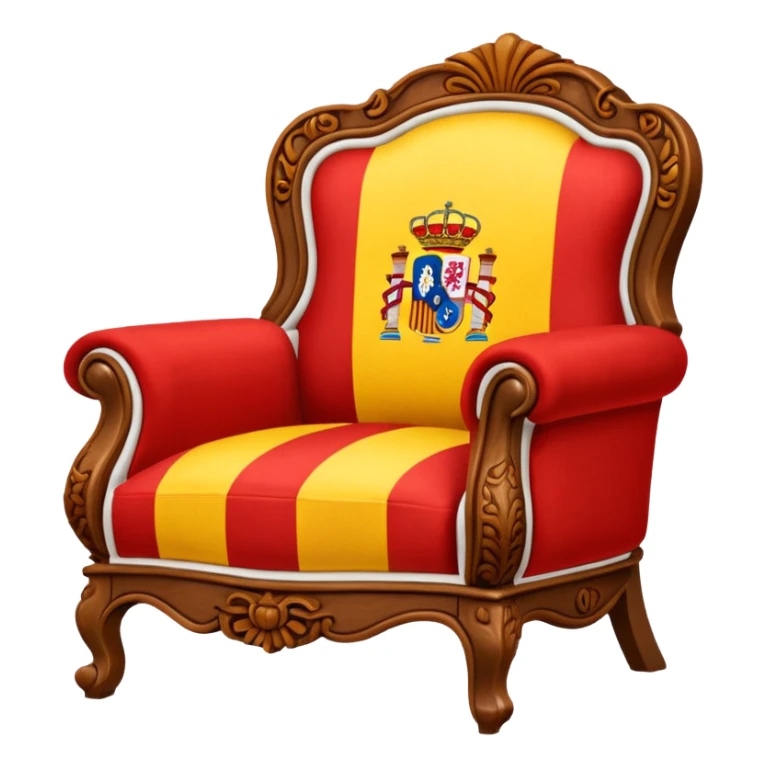 victorian chair with spanish flag sticker
