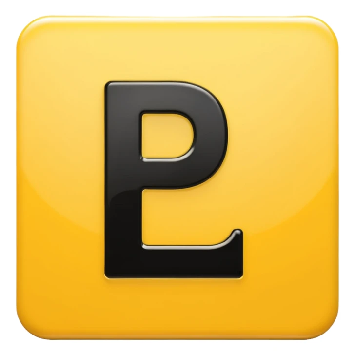  L plate emoji with yellow background and black text sticker