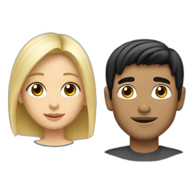 a couple of a blond girl with blackhaired man sticker
