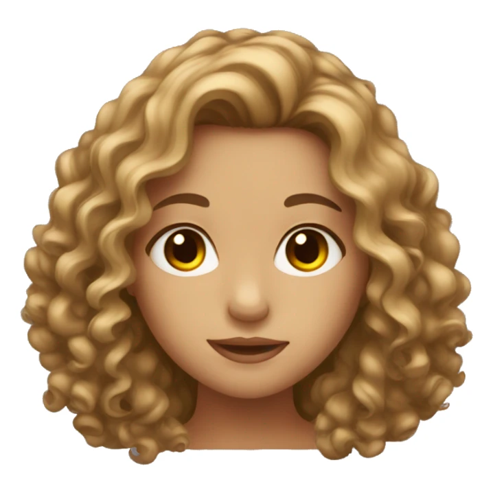 girl with brown eyes and brown curly long hair sticker