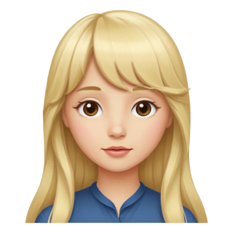 Girl long flowing blonde hair With BANGS sticker