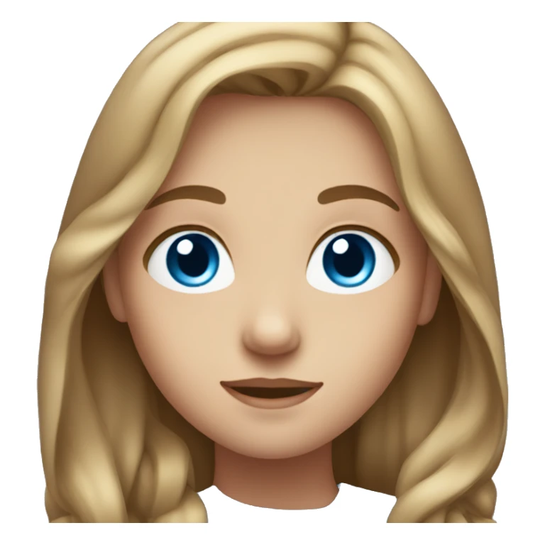 A girl with long light brown hair and blue eyes sticker