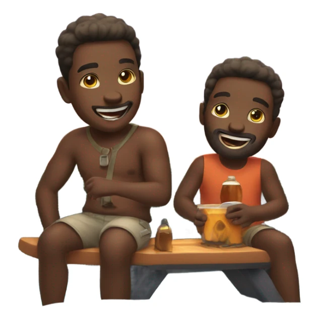 Big boys enjoying outdoor night fun sticker