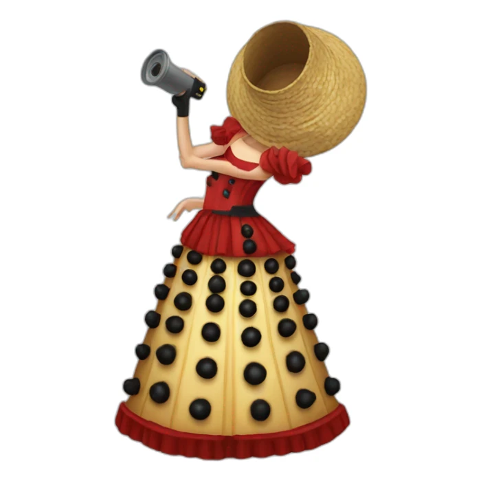 a dalek in flamenco dress shoothing sticker