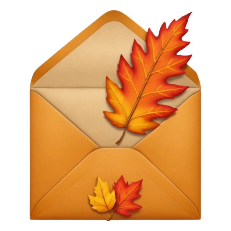 an envelope with leaves inside sticker