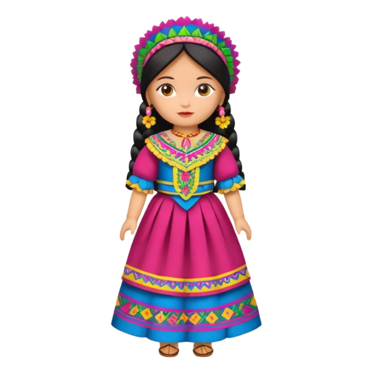 doll dressed with the salvadorean costum sticker