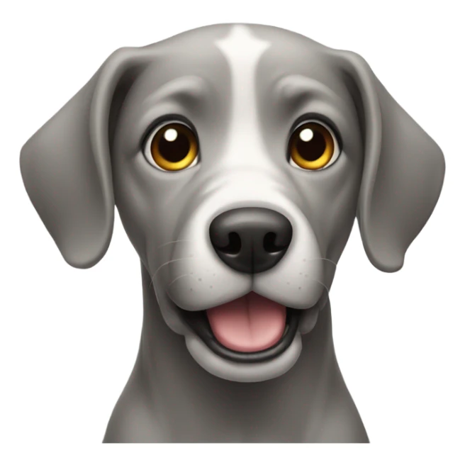 dog with open mouth gaze grey sticker