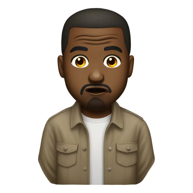 Kanye West with his tongue out sticker