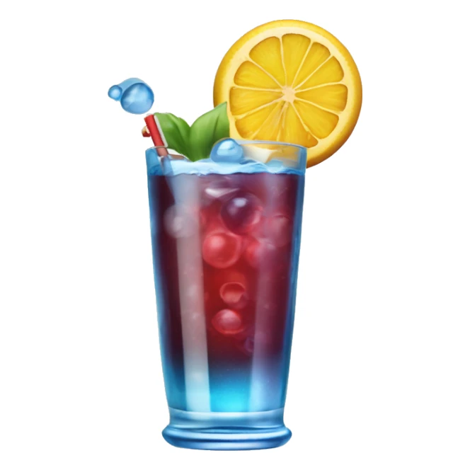 imaginer un emoji qui représente une boisson bleue, comme un cocktail avec des glaçons ou une boisson gazeuse. On pourrait le styliser avec des bulles ou des fruits pour le rendre plus attrayant. sticker