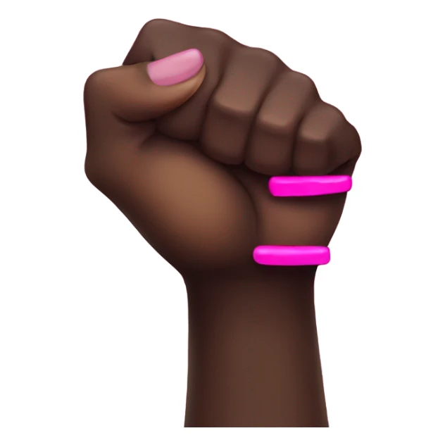 Black fist with pink long nails  sticker