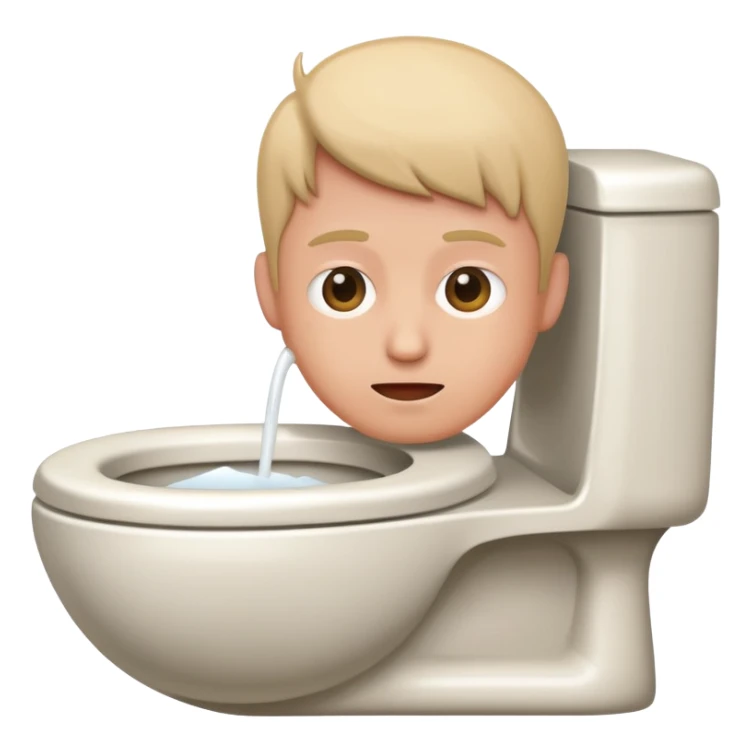 person with head in toilet bowl sticker