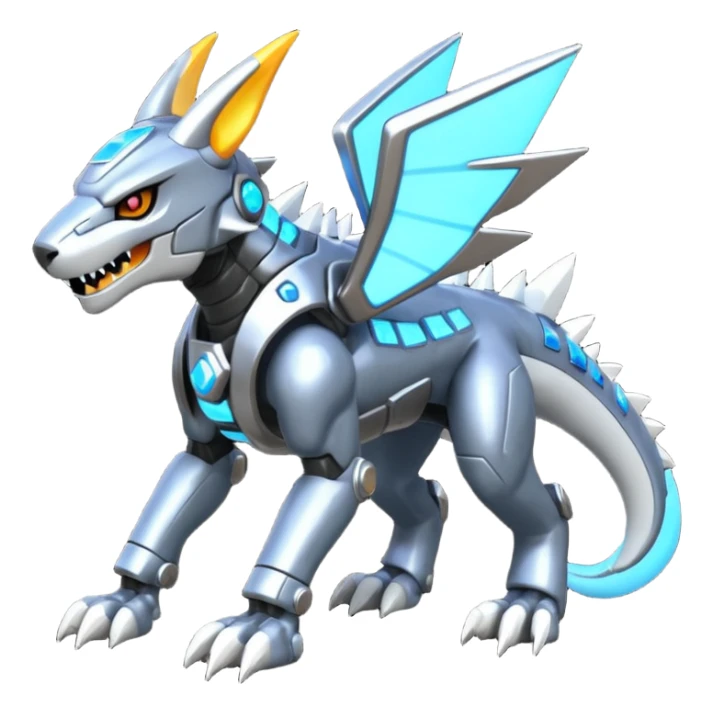  Cool Edgy Shiny Greymon-Trico-Protogen-Weregarurumon full body sticker