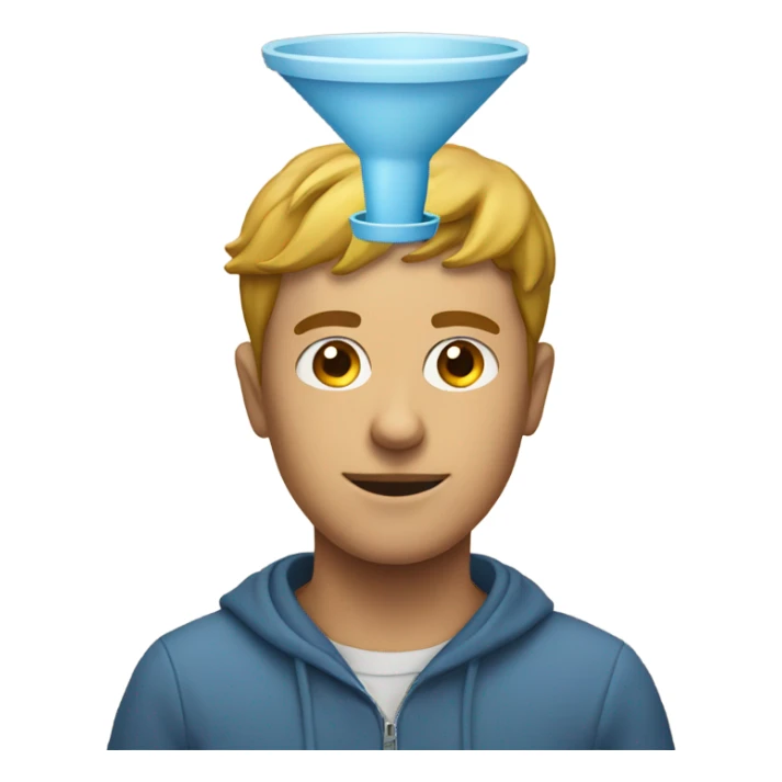 a person with a funnel on his head sticker