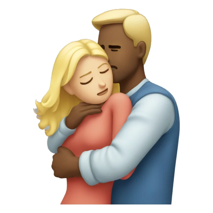 Man hugging blonde woman looking sad  sticker