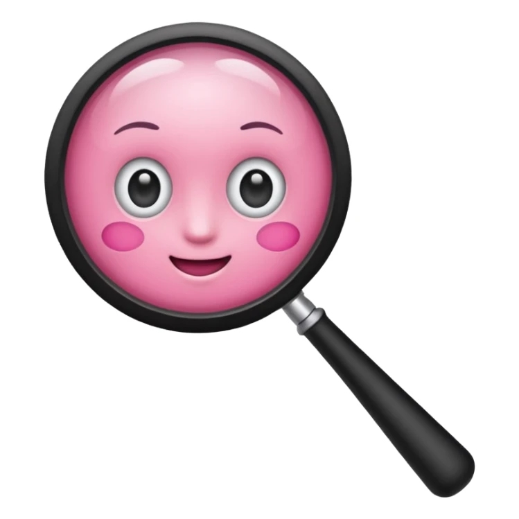 mix light pink dark pink and white girly internet with a magnifying glass sticker
