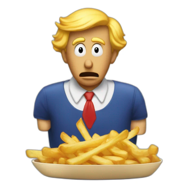 donald qui mange des frites sticker
