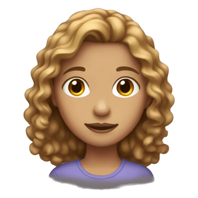 girl with wavy light brown hair sticker