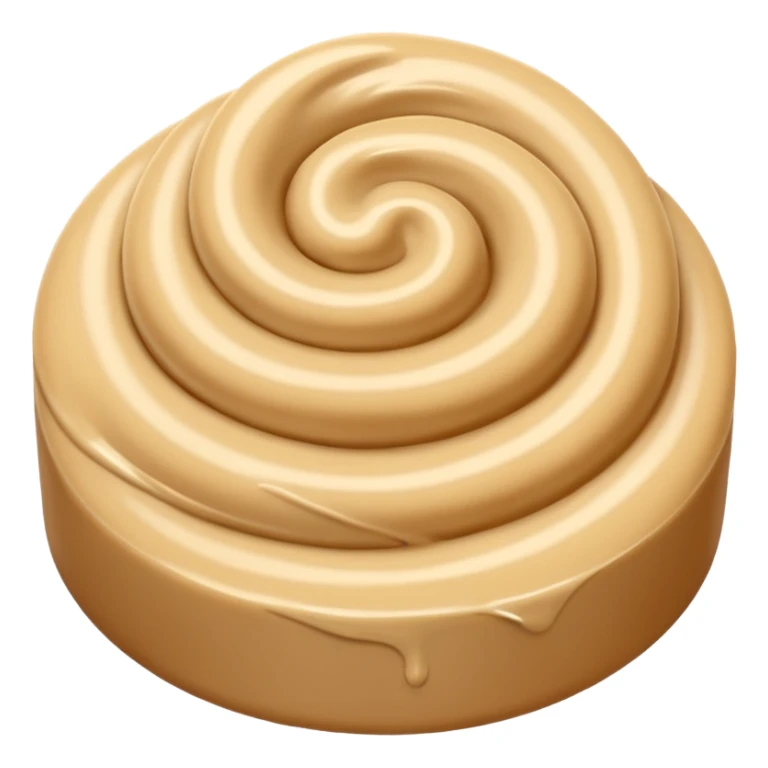 sesame paste swirl smooth beige creamy glossy soft fluid gentle ridges velvety sheen no bowl spoon or sesame seeds soft lighting transparent background emoji scale sticker