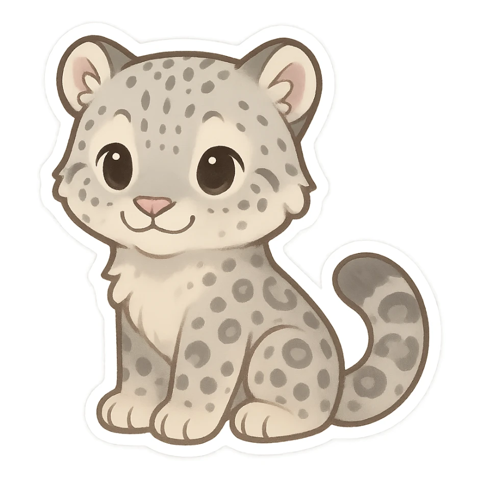 snow leopard sticker
