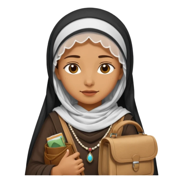 Woman + veil + satchel,Desert Nomads. sticker