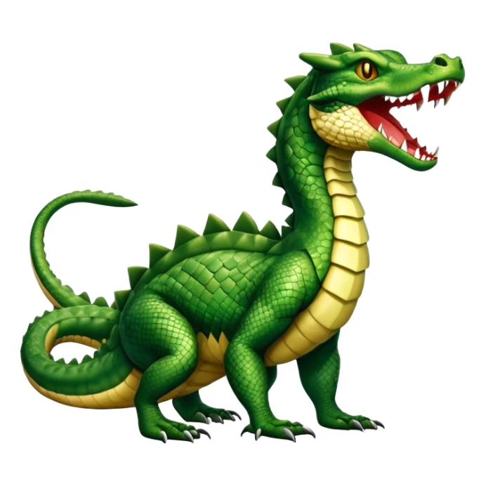 Alligator-Dragon-Snake-Bobcat-Fakémon-hybrid-creature with a long muzzle, full body sticker