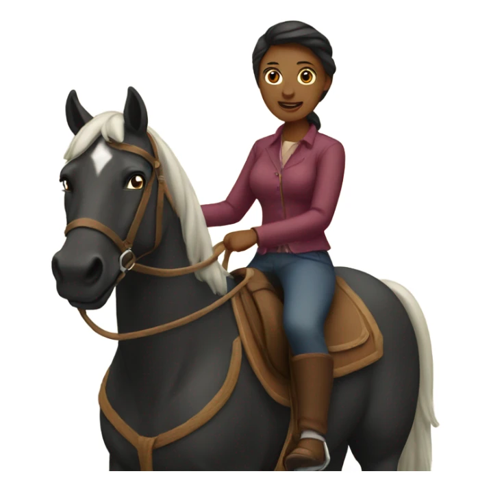woman ride horse sticker
