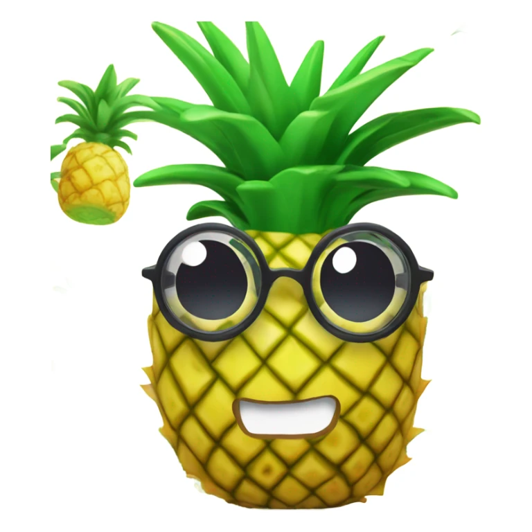 3D one pineapple  👱‍♀️🍍 with big shiny eyes 👀 The pineapple cute embarrassed ☺️ sticker