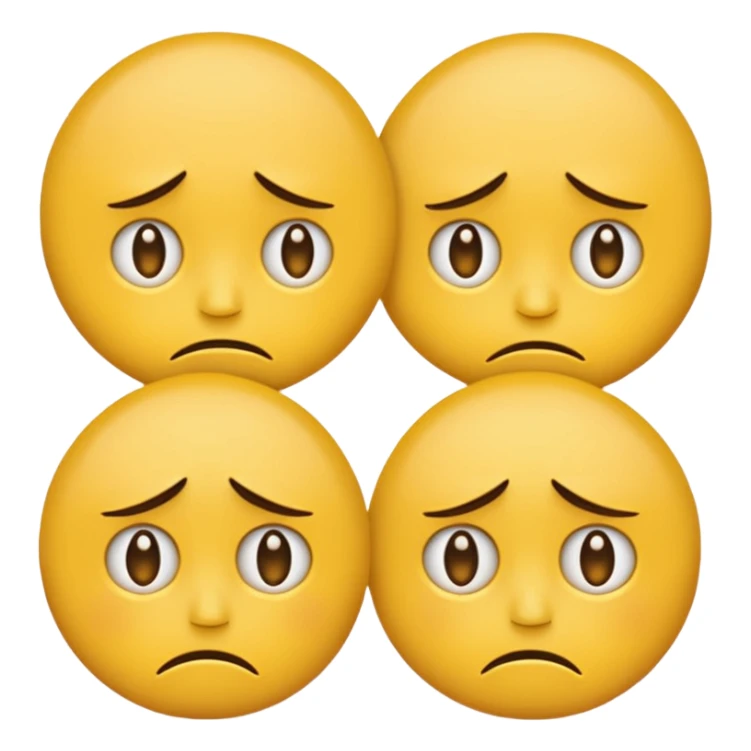 unhappy emoji overlapping another unhappy emoji sticker