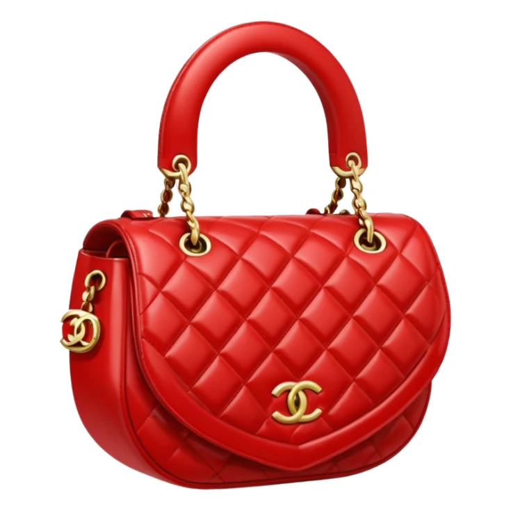 chanel heart red color bag sticker