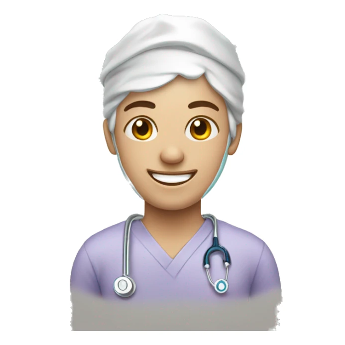 happy patient in hospital sticker