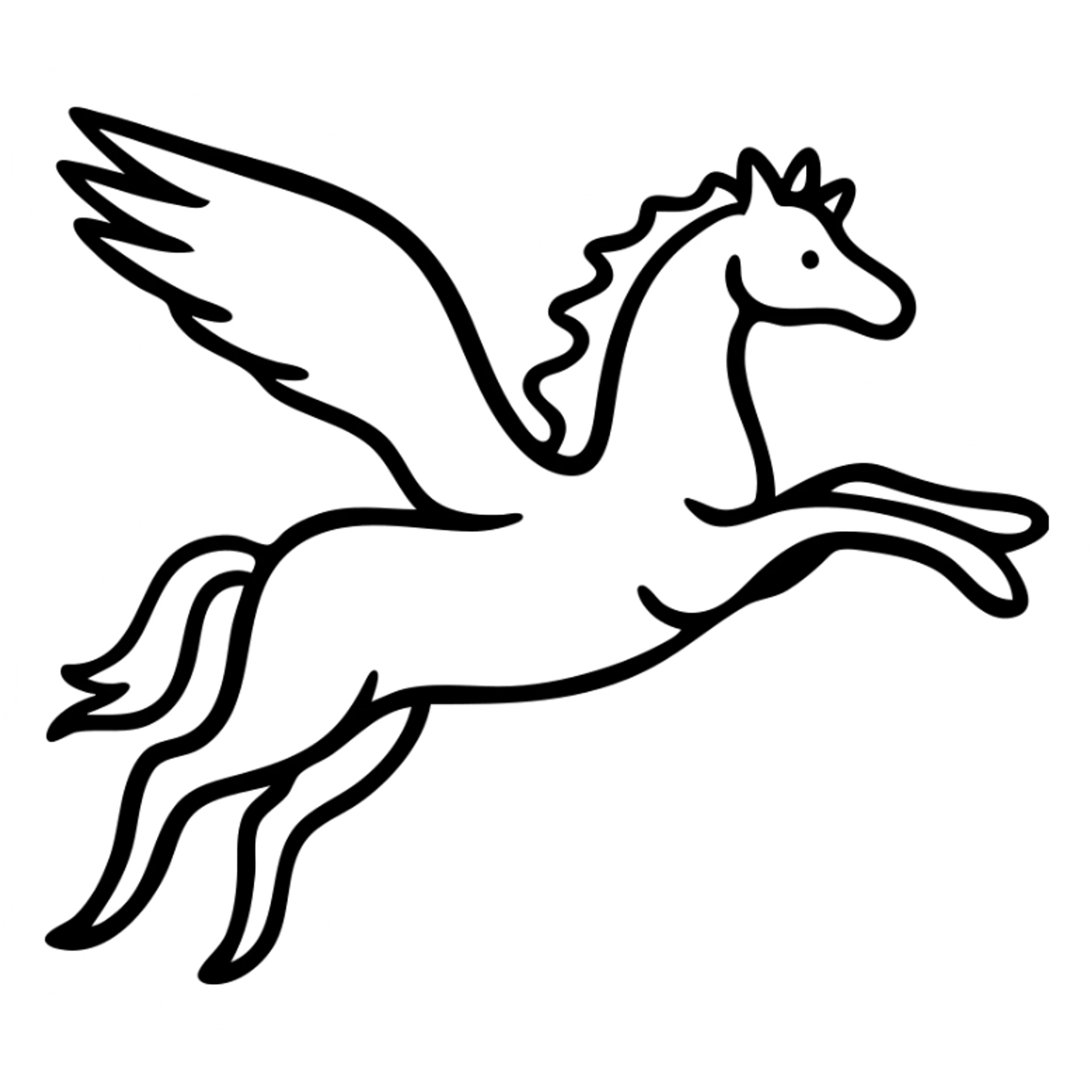 Graceful Pegasus with flowing mane and large wings in mid-flight sticker