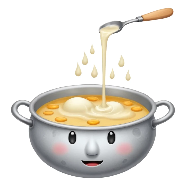 moon with droopy eyes being stirred like soup sticker