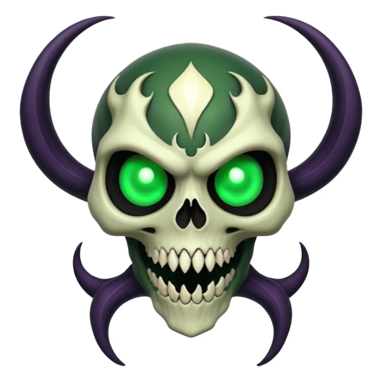 Spooky scary evil skeletal Duskull-Venom-Lunala-ET-hybrid-fantasy-creature sticker