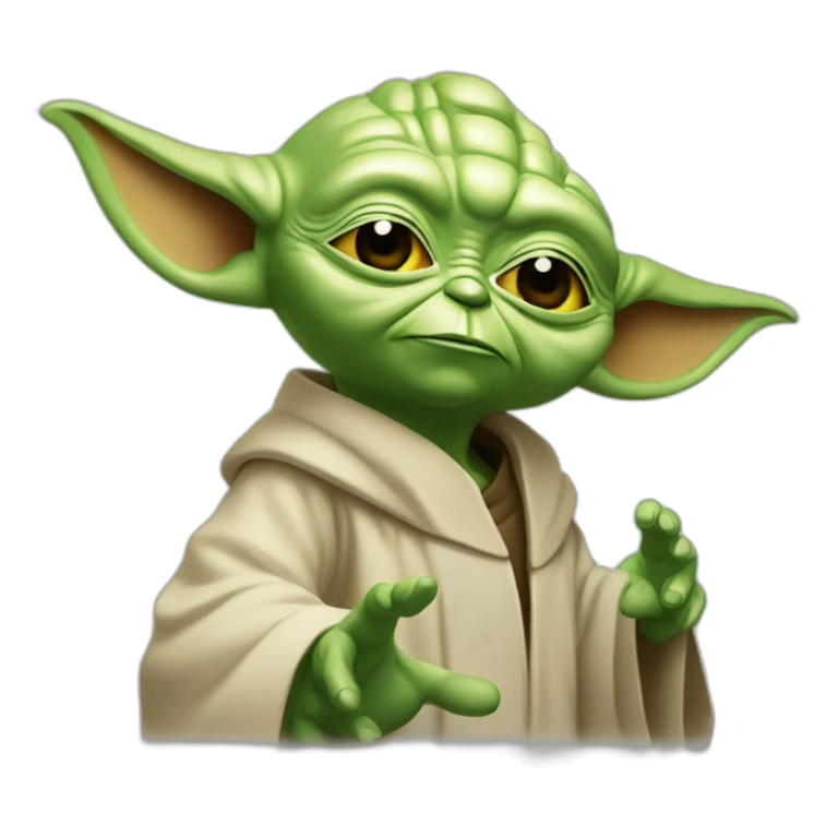 master yoda with one hand up in stop sign sticker