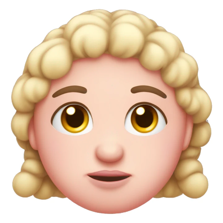 Emoji with big pink cheeks, big cute eyes, and long eyelashes  sticker
