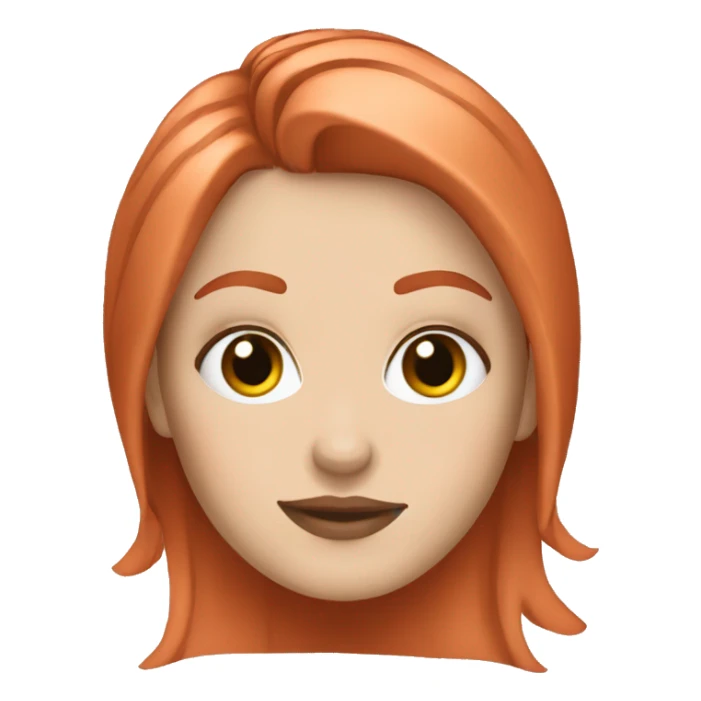 white girl with copper hair and eyelashes  sticker
