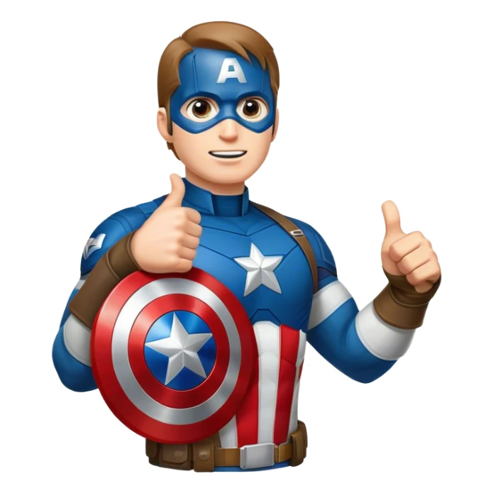 Captain America's shield, giving a big thumbs-up sticker