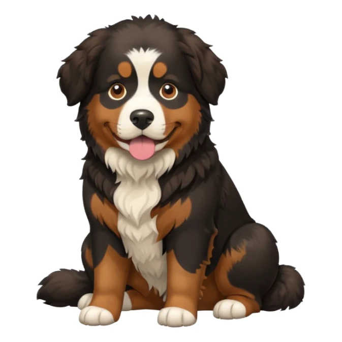 Generate a Bernese Mountain Dog that is just pooping sticker