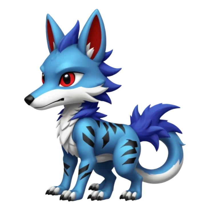 Cool randomly-colored chibi furry anthropomorphic fantasy-Fakémon-Sergal-Canine-Protogen-creature with edgy markings (full body) sticker
