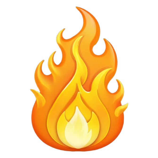 Orange Flame ios emoji sticker