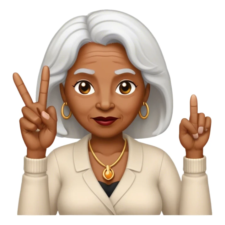 Older black woman giving the middle finger sticker