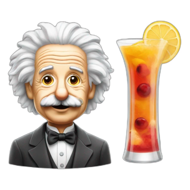 Einstein buvant un cocktail sur la plage sticker