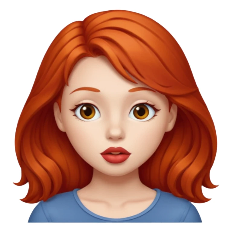 A red head girl kissing  sticker