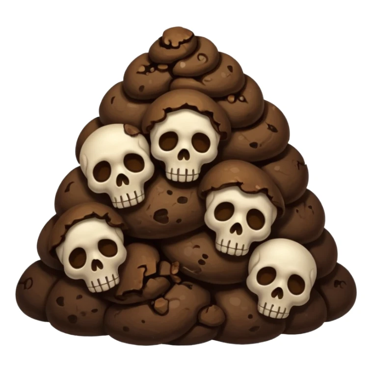 ((poop emoji))with  3 skulls sticker