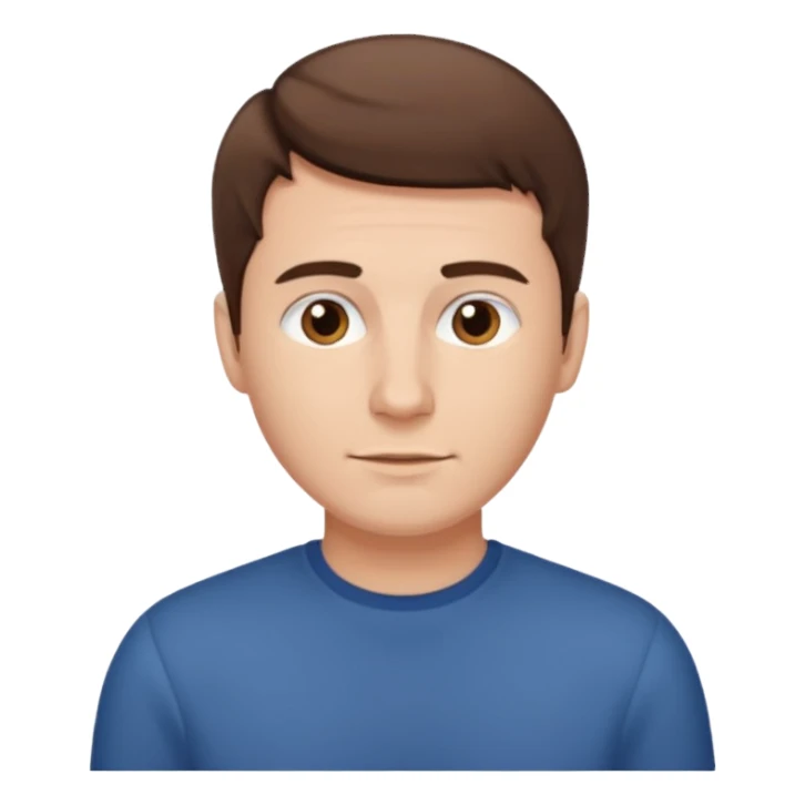 homme cheveux court marron sans barbe sticker