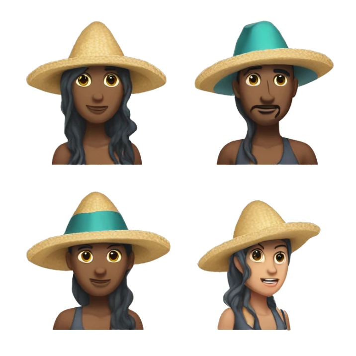 persona con sombrero de tiburon con sirena sticker